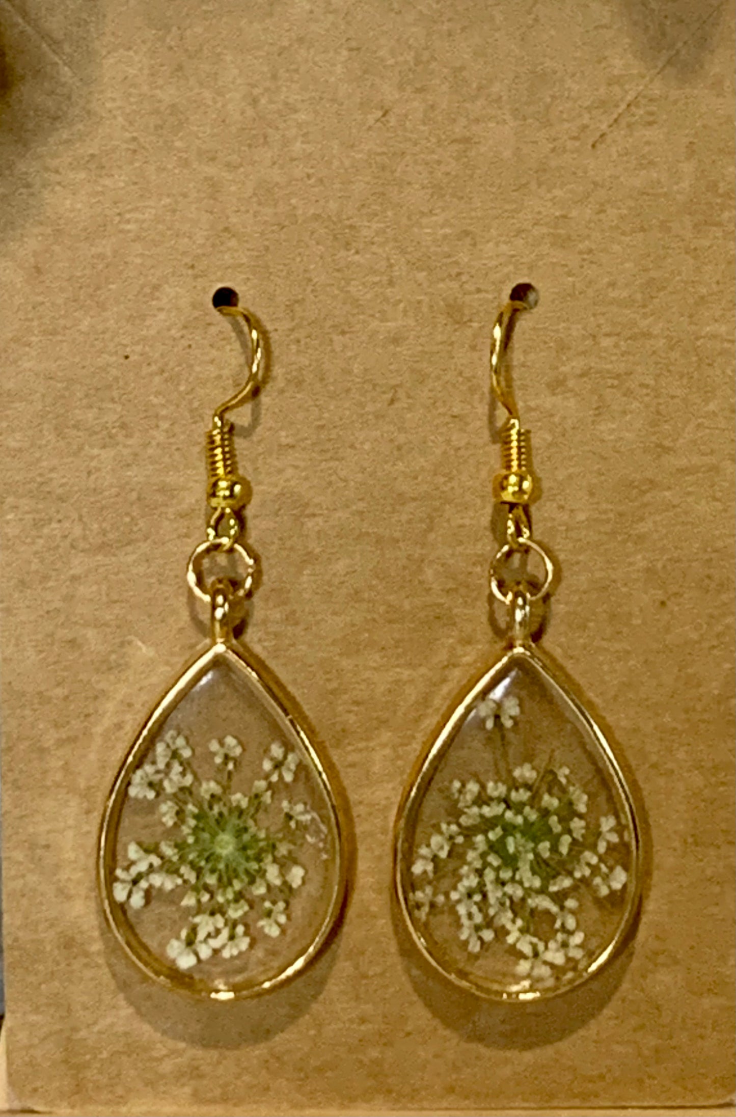 Dried Flowers in Resin Earrings