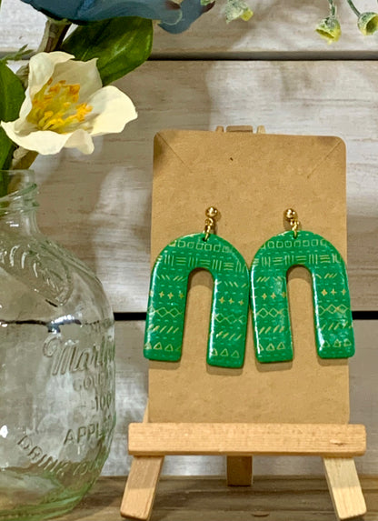 Stenciled Clay Earrings