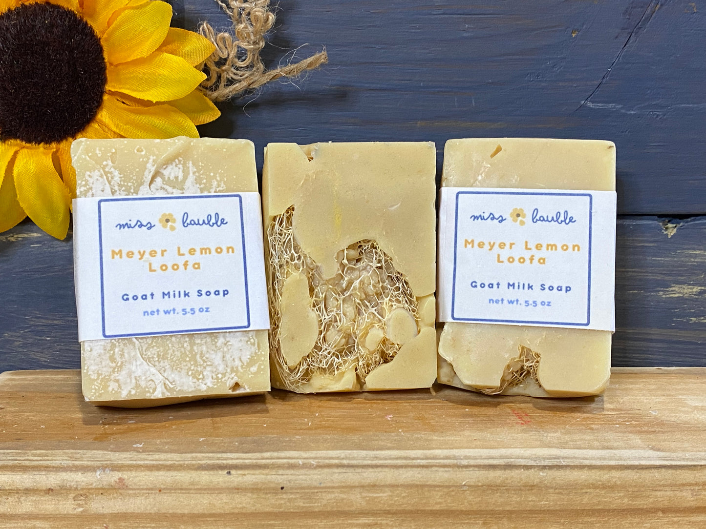 Loofa Meyer Lemon Goat Milk Soap